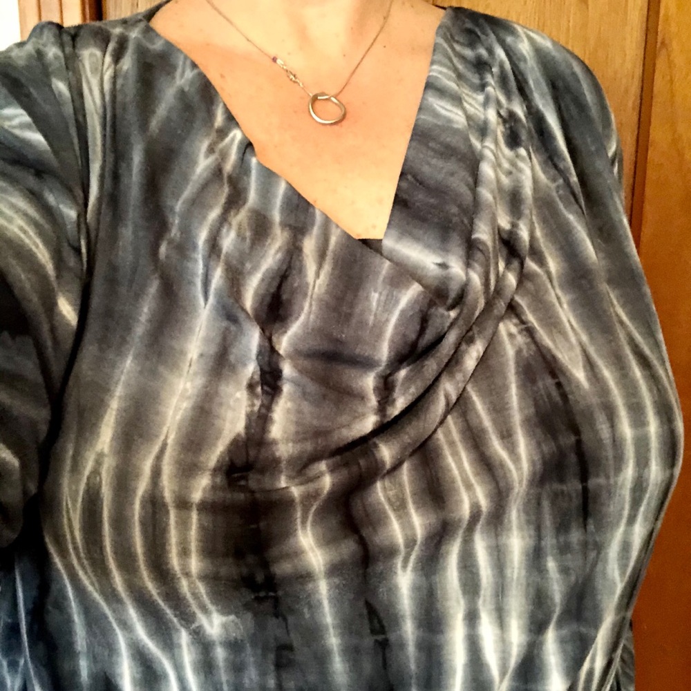 DONATED to WNC Helene Recovery Karen Kane drape-neck top, tie-dye